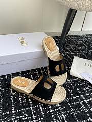 Fortok Dior Straw Sandals in Black - 2