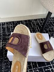 Fortok Dior Straw Sandals in Burgundy - 6