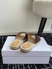Fortok Dior Straw Sandals in Burgundy - 5
