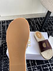 Fortok Dior Straw Sandals in Burgundy - 4