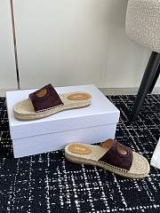 Fortok Dior Straw Sandals in Burgundy - 3