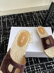 Fortok Dior Straw Sandals in Burgundy - 2