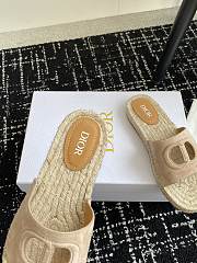 Fortok Dior Straw Sandals in Beige - 4