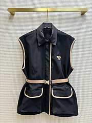 Fortok Prada Double-pocket Nylon Vest Jacket Black - 1