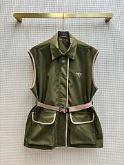 Fortok Prada Double-pocket Nylon Vest Jacket Green - 1