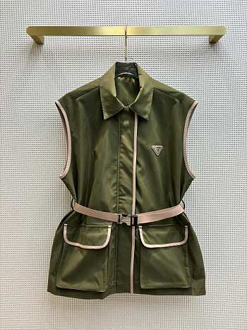 Fortok Prada Double-pocket Nylon Vest Jacket Green