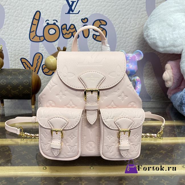 Fortok Louis Vuitton  Backup Backpack Monogram Empreinte Leather Pink M47074 20x22x14cm - 1