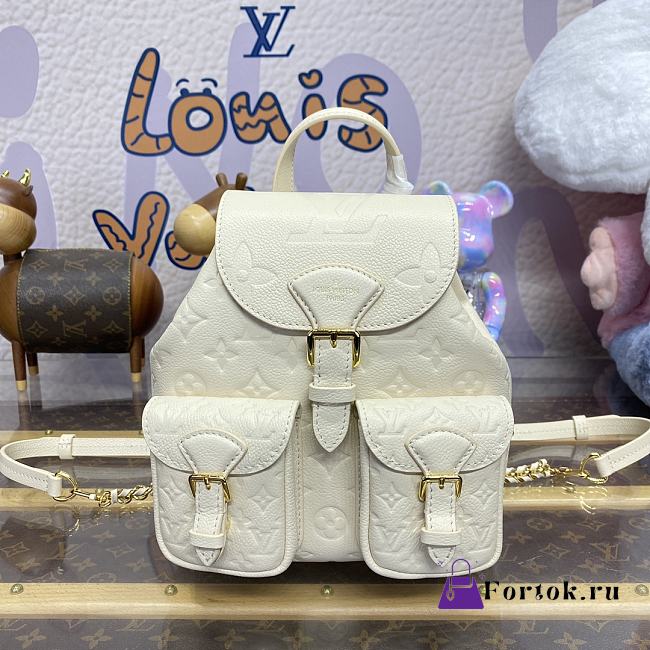 Fortok Louis Vuitton  Backup Backpack Monogram Empreinte Leather Cream M47106 20x22x14cm - 1