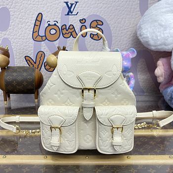 Fortok Louis Vuitton  Backup Backpack Monogram Empreinte Leather Cream M47106 20x22x14cm