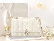 Fortok Dior Miss Dior Top Handle Bag White Lamskin 24x14x7.5cm - 1