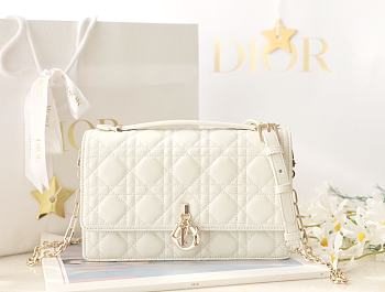 Fortok Dior Miss Dior Top Handle Bag White Lamskin 24x14x7.5cm