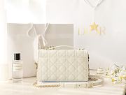 Fortok Dior Miss Dior Top Handle Bag White Lamskin 24x14x7.5cm - 3