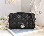 Fortok Dior Miss Dior Top Handle Bag Black Lamskin 24x14x7.5cm - 1