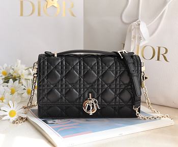 Fortok Dior Miss Dior Top Handle Bag Black Lamskin 24x14x7.5cm