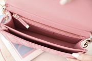 Fortok Dior Miss Dior Top Handle Bag Pink Lamskin 24x14x7.5cm - 6