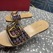 Fortok Valentino Garavani VLogo Signature Woven Slide Sandals Multicolor - 5