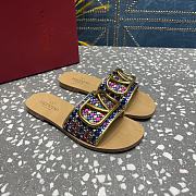 Fortok Valentino Garavani VLogo Signature Woven Slide Sandals Multicolor - 4