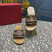 Fortok Valentino Garavani VLogo Signature Woven Slide Sandals Multicolor - 2