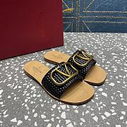 Fortok Valentino Garavani VLogo Signature Woven Slide Sandals Black - 6