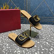 Fortok Valentino Garavani VLogo Signature Woven Slide Sandals Black - 3