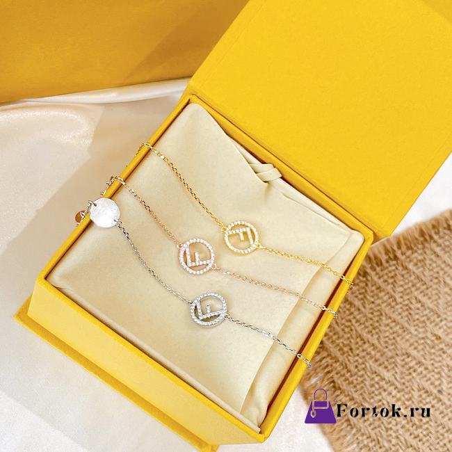 Fortok Fendi Full Diamond Letter Bracelet Gold/Silver/Gold Rose - 1