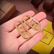 Fortok Fendi O'Lock Circular Earrings In Metal Gold - 6