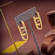 Fortok Fendi O'Lock Circular Earrings In Metal Gold - 5