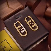 Fortok Fendi O'Lock Circular Earrings In Metal Gold - 3