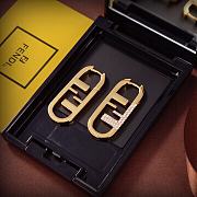 Fortok Fendi O'Lock Circular Earrings In Metal Gold - 2