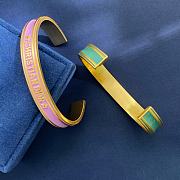 Fortok Dior Code Bangle Gold-Finish Metal in Purpla and Green Lacquer - 4