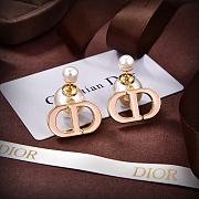 Fortok Dior Pearl CD Stud Earrings Black/Pink/Green/Blue - 2