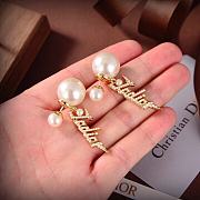 Fortok Dior Jadior Letter Pearl Earrings - 6