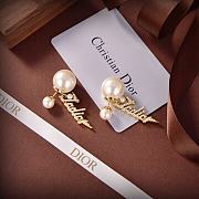 Fortok Dior Jadior Letter Pearl Earrings - 3