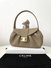 Fortok Celine Medium Polly Bag In Supple Calfskin Brown Sepia 33x19x9cm - 4