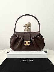 Fortok Celine Medium Polly Bag In Supple Calfskin Dark Brown 33x19x9cm - 1