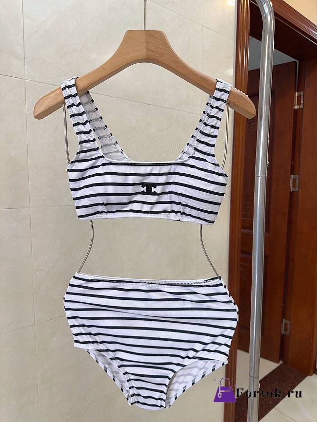 Fortok Chanel Swimsuit Black and White - 1