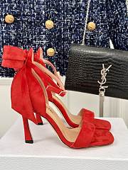 Fortok Dior Heeled Sandal Red Suede Calfskin - 1