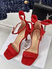 Fortok Dior Heeled Sandal Red Suede Calfskin - 6