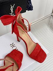 Fortok Dior Heeled Sandal Red Suede Calfskin - 5