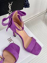 Fortok Dior Heeled Sandal Purple Suede Calfskin - 4