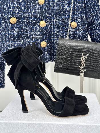 Fortok Dior Heeled Sandal Black Suede Calfskin