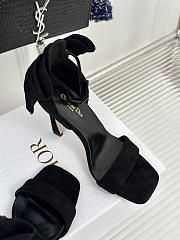 Fortok Dior Heeled Sandal Black Suede Calfskin - 3