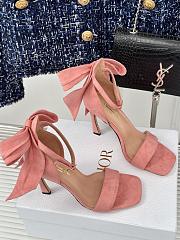 Fortok Dior Heeled Sandal Pink Suede Calfskin - 6