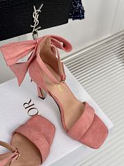 Fortok Dior Heeled Sandal Pink Suede Calfskin - 2