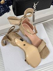 Fortok Dior Heeled Sandal Beige Suede Calfskin - 5