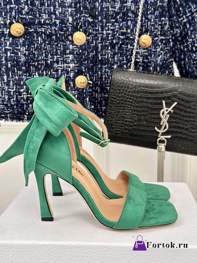 Fortok Dior Heeled Sandal Green Suede Calfskin - 1