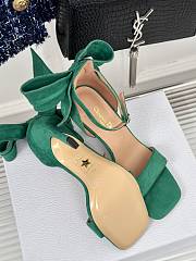 Fortok Dior Heeled Sandal Green Suede Calfskin - 5