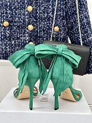 Fortok Dior Heeled Sandal Green Suede Calfskin - 3