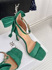 Fortok Dior Heeled Sandal Green Suede Calfskin - 4