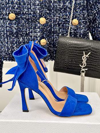 Fortok Dior Heeled Sandal Blue Suede Calfskin